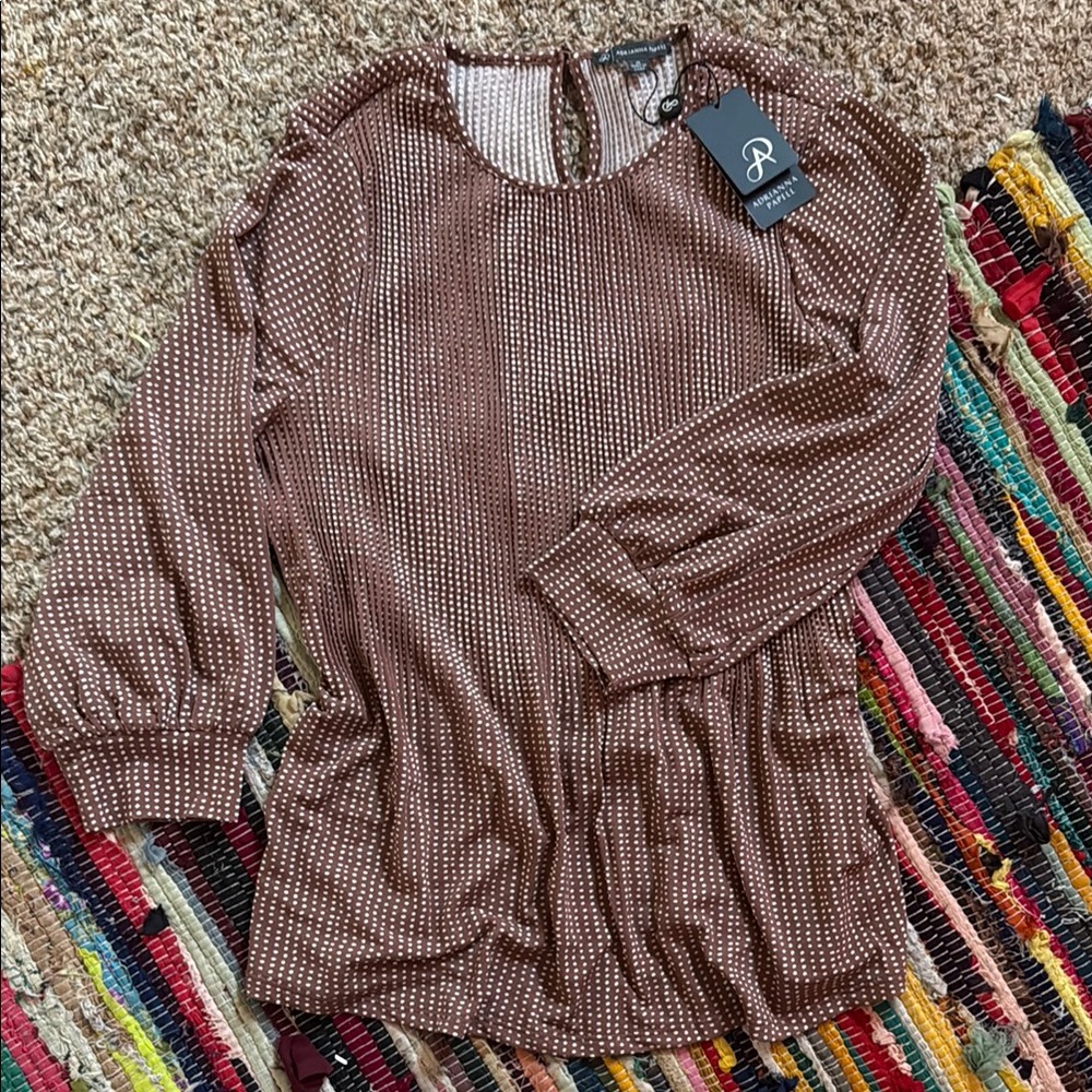 Adrianna Papell polka dot blouse